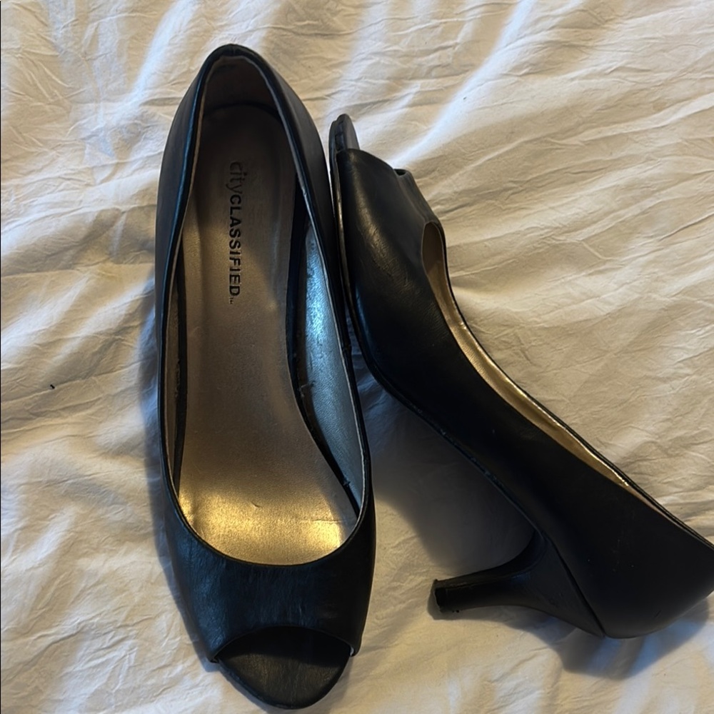 Cityclassified Elegant Black Peep Toe Heels